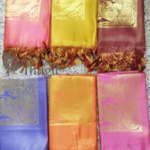 Angavastram Ramar Sita Lakshmanan Hanuman Art Silk Shawl
