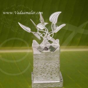 German Silver Tulsi Pot Tulasi Maadam Decorative Gift 3.5 inches