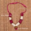 3.5" Small size White with Pink Garlands Maala for Idol Statue Decorations Buy Now