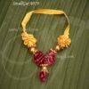Small Deity Statue Garland Yellow and Maroon Colour Maalai 2.5 inches (2 Pieces)