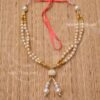 Garland for Small Deity Statue Pearls and Gold Beads Maala 10 inches