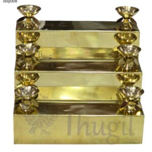 10 inches Brass Step Padi Steps of Diya Decoration Temple for Pooja