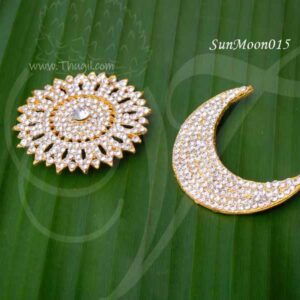 Sun Moon Jewellery in White Stones Chanra Sooriya 2.4 inches