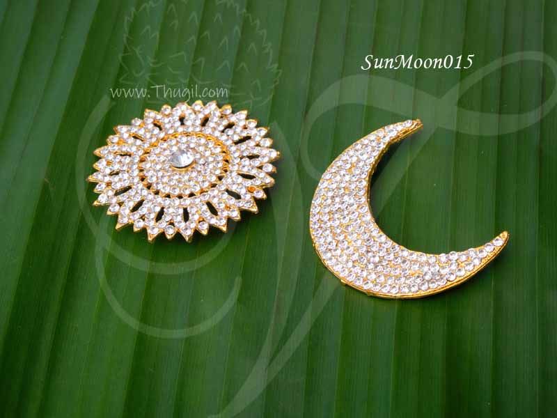Sun Moon Jewellery in White Stones Chanra Sooriya 2.4 inches
