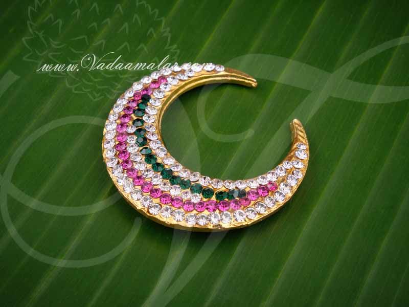 Moon for Sivan Lingam Amman Decorations Multi Stones Buy Now 1.8 Inch