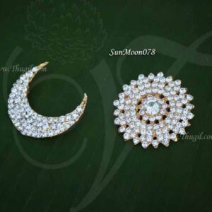 Suriyan Chandran White Stone Jewellery Goddess Hair Ornaments 1.6 Inches