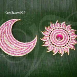Sun and Moon Jewellery Hindu God Hair Ornament Chanran Sooriyan 4 inches