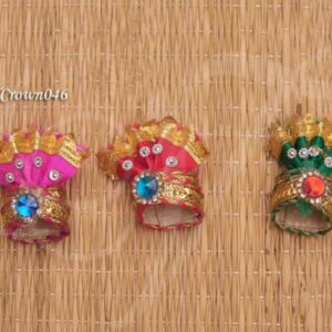 1 inch small Keedam Mukut for Idols Murthi Statue - 3 pieces