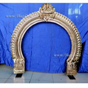 Brass Thiruvachi Temple Prabhavali Arch Deity Idols Decorations 3.5 Feet