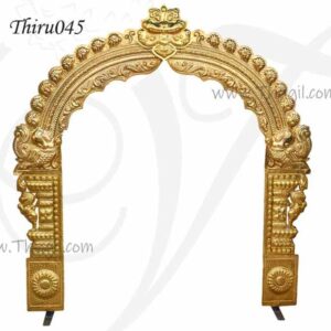 Brass Thiruvachi Temple Prabhavali Arch Deity Idols Decorations 3.5 Feet