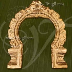 Small 6" Prabhavali Brass Thiruvachi Arch Gold Plated God Idols Decorations