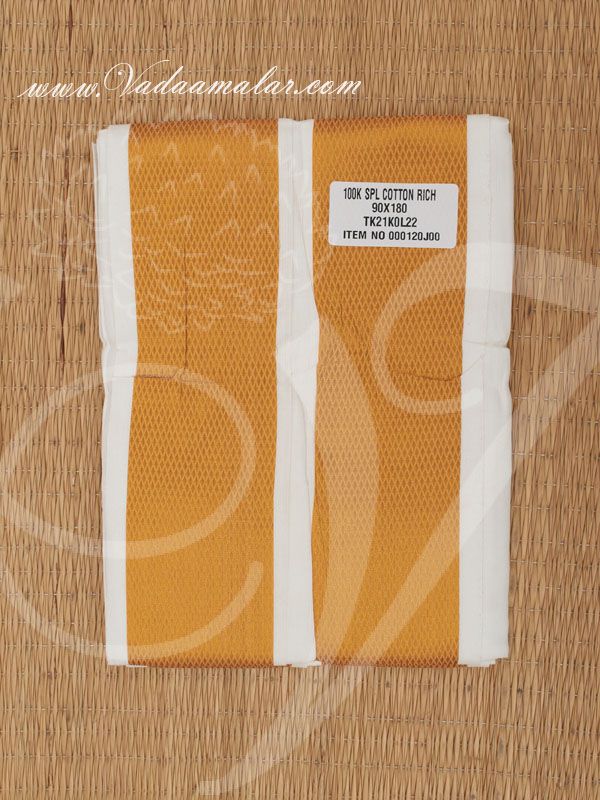 Pure Cotton Wide Gold border Angavastram Dothi Towel