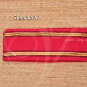 Red with Green Pure Cotton Angavastram for Dhoti Thundu Towel Mens