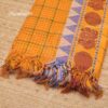 Orange Checked Design Pure Cotton Angavastram for Dothi Towel Poojari iyer Thundu