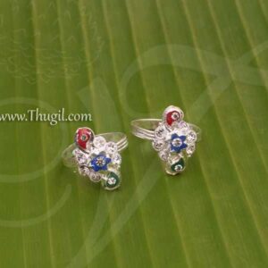 Devi Toering Bichiya Metti Silver Color White Metal Goddess Jewellery - 1 Pair
