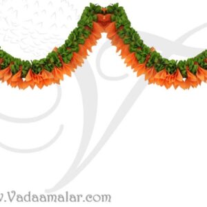 Elegant green and orange colour door window mandap decoration hanging Toran Tapestry