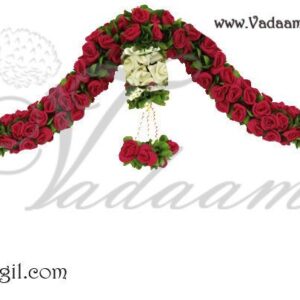 Beautiful Dark Red Rose Door Hanging Textile Door Welcome Toran Tapestry