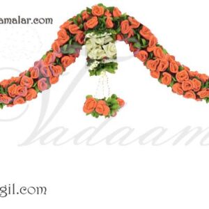 Beautiful Orange Rose Door Window Garland Hanging Welcome Tapestry