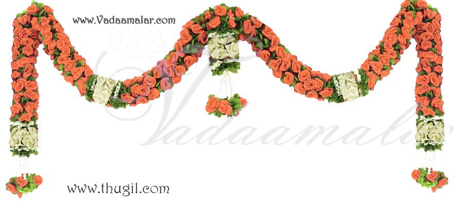 Beautiful Orange Rose Door Window Garland Hanging Welcome Tapestry