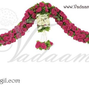 Beautiful Dark pink Rose Door Window Garland Hanging Welcome Tapestry