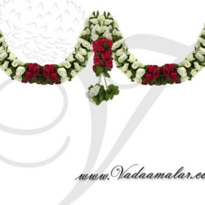 Beautiful Cream with Pink Rose Door Window Garland Hanging Welcome Tapestry