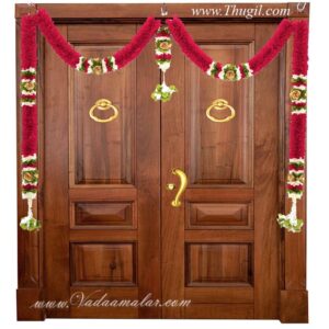 Decorative Pink Color Garland Door Decoration Synthetic Flowers - Washable
