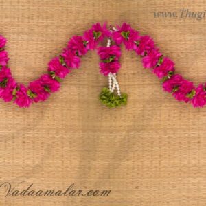 Elegant pink and green colour door window mandap decoration hanging Toran Tapestry