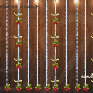 Artificial Parrot and Sampangi Tuberose Flowers Door Hanging Large Backdrop Decorations