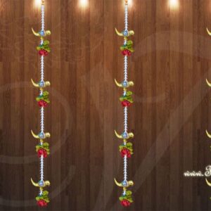 Artificial Parrot and Sampangi Tuberose Flowers Door Hanging Large Backdrop Decorations