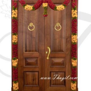 75" Beautiful Maroon with Yellow Rose Door Hanging Textile Door Welcome Toran Tapestry