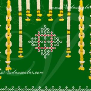 Flower Arrangement with Kolam Backdrop Flex Banners 6 feet x 5 feet