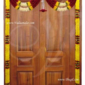 Yellow with Maroon Toran Door Decoration Indian Style Flowers Buy Now