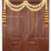 Toran Yellow with Maroon Door Hanging Toranam Indian Style Flowers For Decoration 26 inches