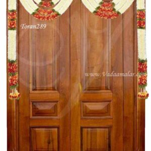 Indian Style White and Red Flower Doorway Thoran Thoranam decoration
