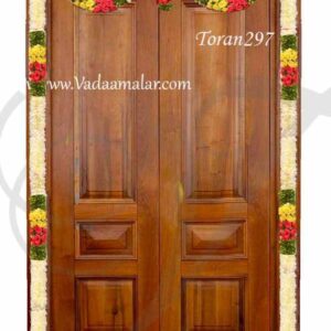 White Toran with Yellow Pink Rose Door Decoration One Side 60 inches