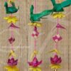 Hand Made Palm Leaf Parrot Lotus Hanging Indian Style 12 inches, 6 pieces