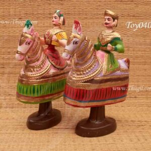 Traditional Thanjavur Poikkaal Kuthirai Aatam Dummy Horse Dance Set Golu Doll 12 inches
