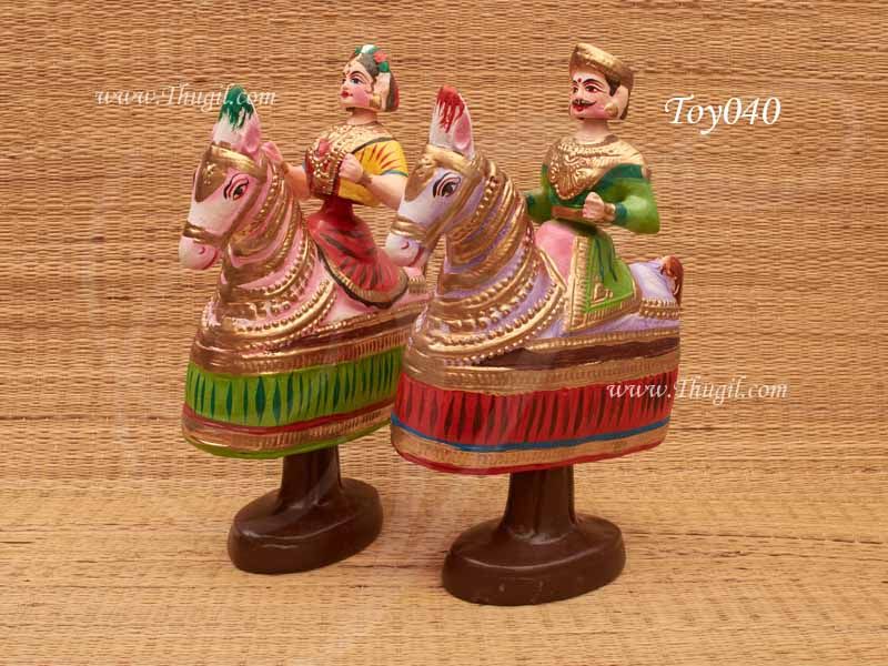 Traditional Thanjavur Poikkaal Kuthirai Aatam Dummy Horse Dance Set Golu Doll 12 inches