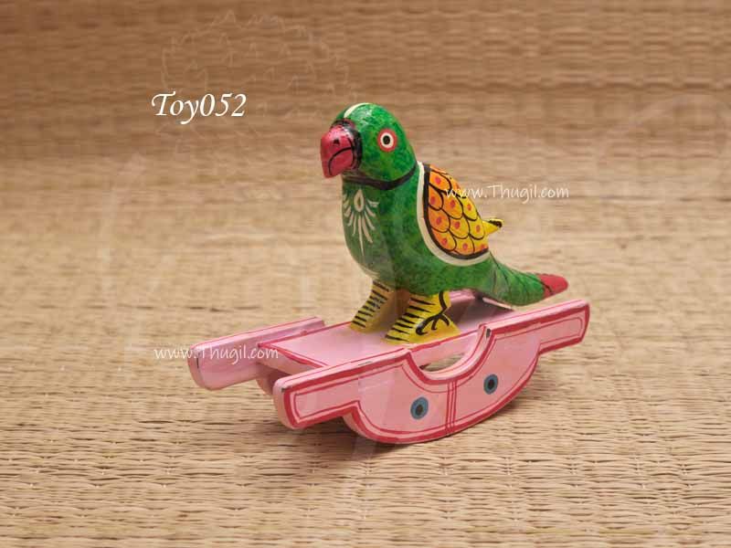 Beautiful Wood Rocking Doll parrot 4 inches