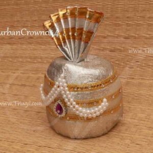 Silver Mukut for Gods Idol Crown for Ganesha, Kanna, Murugan 7 inches