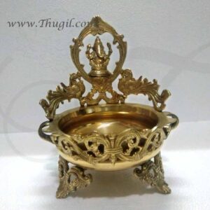 10" Ganesha Brass Uruli Floating Flower Arrangement Vessel Buy Now