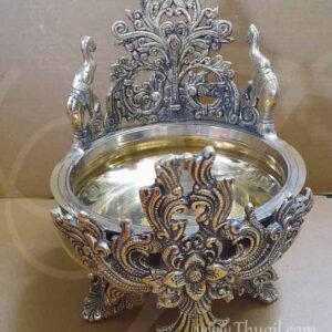 Elephant Brass Uruli Floating Flower Arrangement Antique Vessel Buy Now 12 Inch