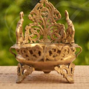 10 Inch Elephant Brass Uruli Floating Flower Arrangement Antique Vessel Buy Now