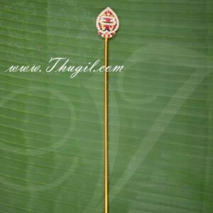 Vel for Murugar Metal Symbol Jewelry Ornament Pink White stone Vel Buy Now 10 Inches