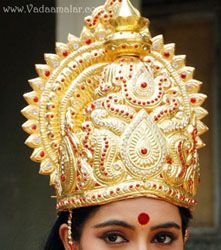 Indian Raja King Rani Queen Crown Kreedam Headgear Accessories Indian God