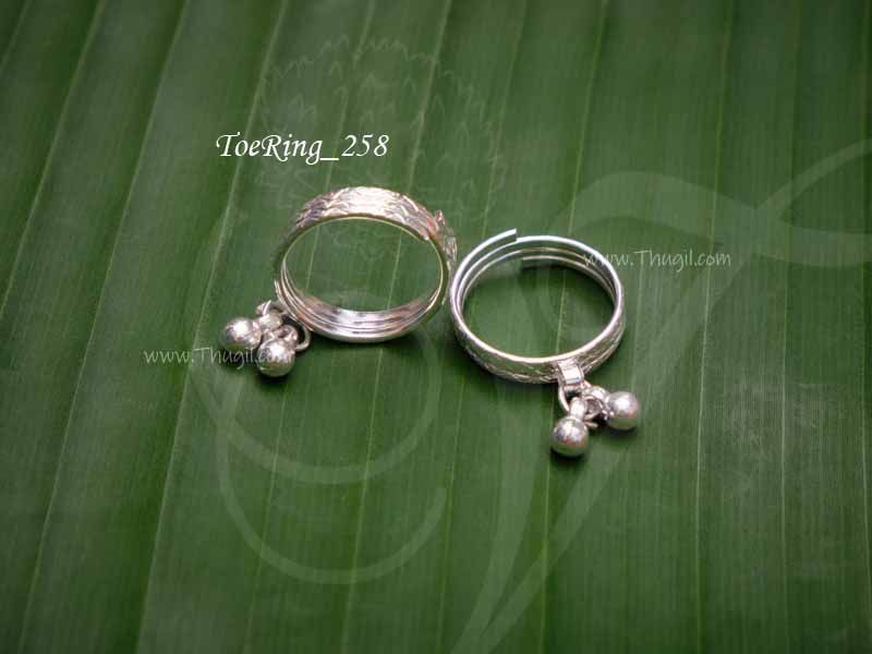 Wedding Bichiya silver Metti white metal Toe Ring Indian Style 2 Pieces