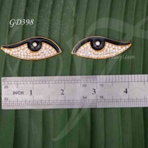 Ankhen Amman Hindu Goddess Idol Eye Gold Kanmalar 2 inches