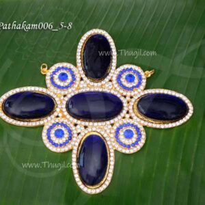 Pathakam Perumal Blue Plus Dollar Hindu Idol Large Size Locket 5.8 inches