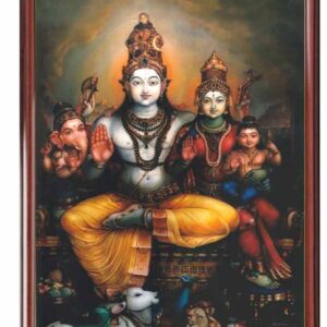 Shiva Parvathi Family Big Size Photo Frame For Puja Gift 20 x 16 inches