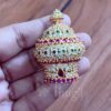 Small Kreedam White Ruby Emerald Stones Half Crown for God Statues 2 inches